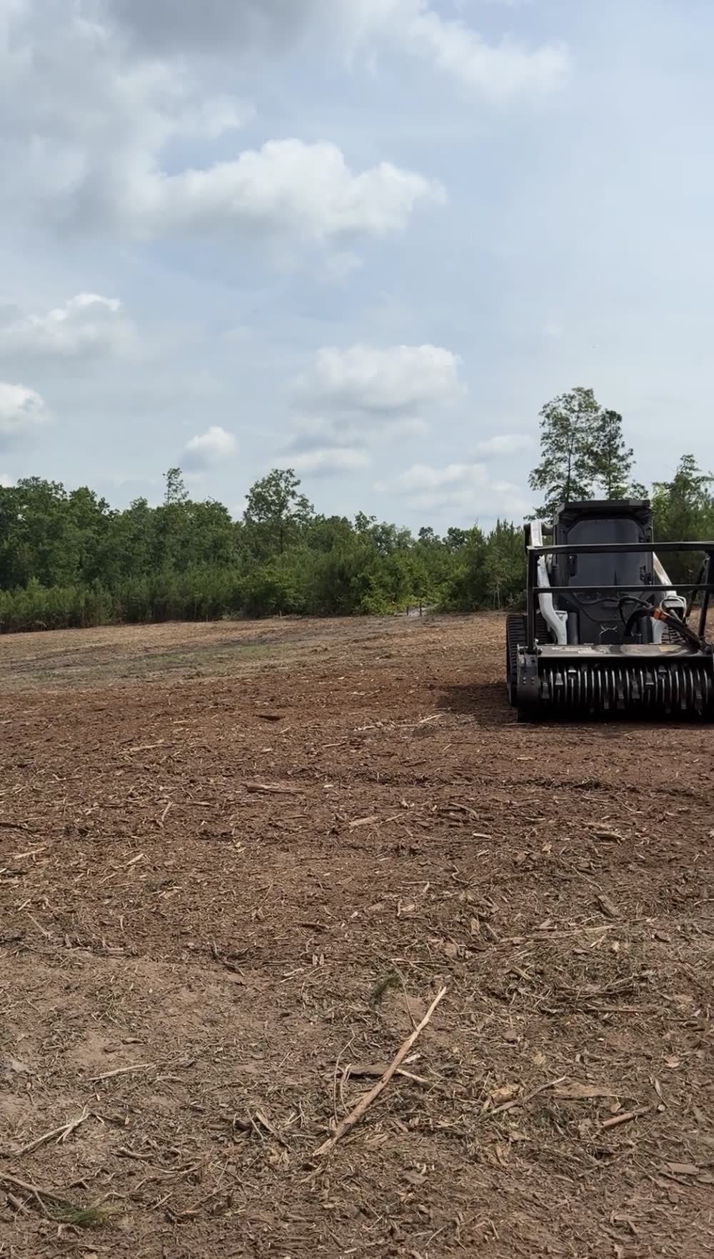 DCR drum mulcher head on a freshly cleared field